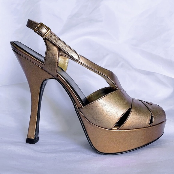 Bebe Metallic Heels - Picture 2 of 8